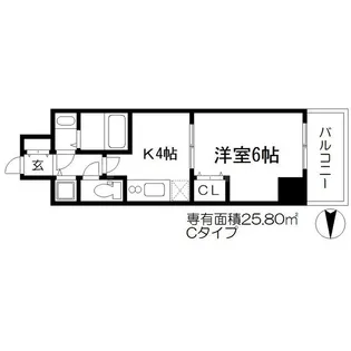 ノーブルコート堺筋本町【306号室】の間取り