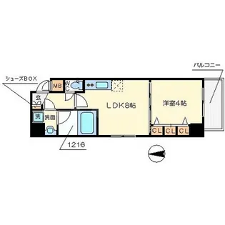 北浜プライマリーワン【6階】の間取り