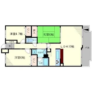 グランドメゾン江戸堀【9階】の間取り