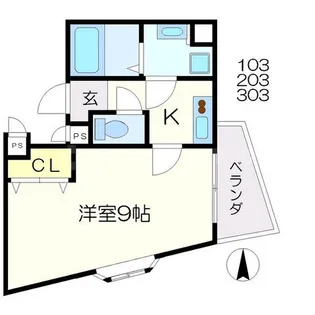 レジデンス緑地公園【2階】の間取り