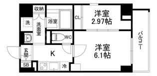 シーズンフラッツ靭本町【2階】の間取り