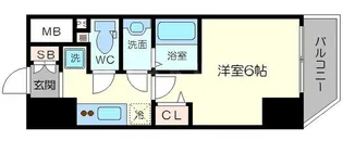 エステムコート心斎橋central【4階】の間取り