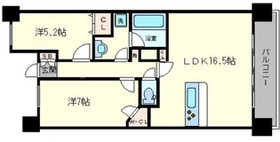 CITY SPIRE難波グレイス【14階】の間取り