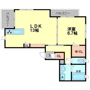 グリーンフロント豊中本町【3階】の間取り