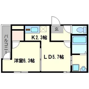 フジパレス井高野駅南【3階】の間取り
