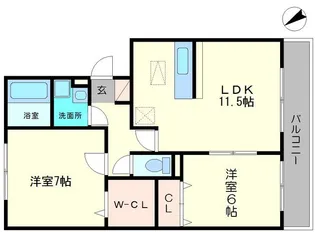エルプエンテ【1階】の間取り
