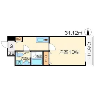 モンサンミッシェル北浜【8階】の間取り