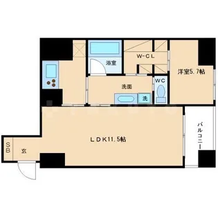 ルクレ堺筋本町レジデンス【3階】の間取り