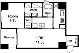 ルクレ堺筋本町レジデンス【9階】の間取り