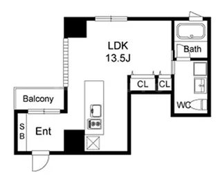 ルクレ堺筋本町レジデンス【7階】の間取り