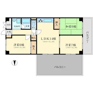 桃山台グリーンマンション【6階】の間取り