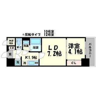 SERENiTE本町エコート【8階】の間取り