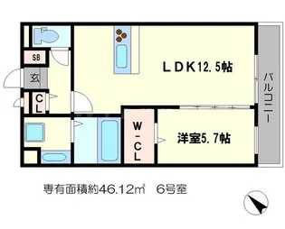 サンライズ豊里【1階】の間取り