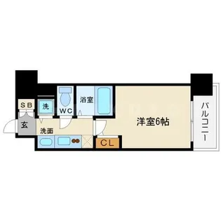 プレサンス上町台東平【6階】の間取り