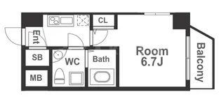 SERENiTE本町reflet【14階】の間取り