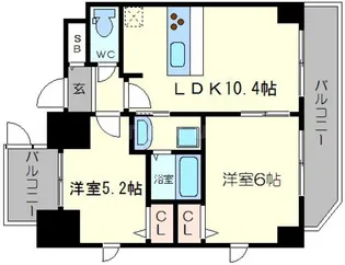 スワンズ心斎橋EAST【12階】の間取り