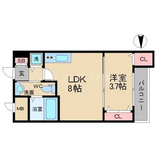 SERENITE北浜【7階】の間取り