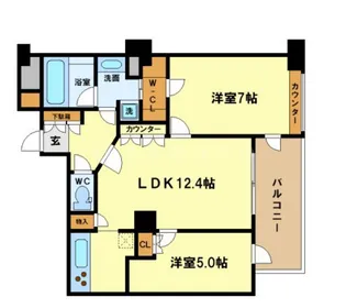ディーグラフォート大阪N.Y.タワーHIGOBASHI【31階】の間取り