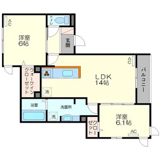 ラメゾンドボヌール桜塚【3階】の間取り