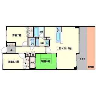 ジオ桃山台EXE【1階】の間取り