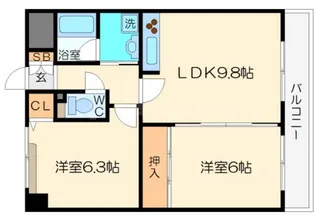 パークサイドテラス【603号室】の間取り