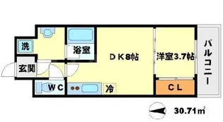 ライブガーデン江坂Ⅱ【8階】の間取り