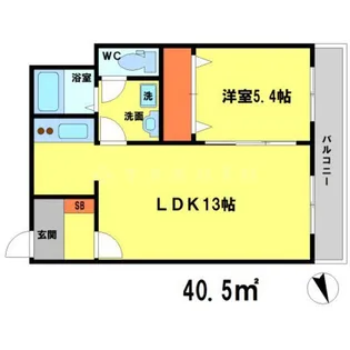 フィユフラッツ豊津グラン【1階】の間取り