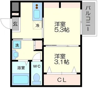 エヌエムキャラントユイットノース【3FB号室】の間取り