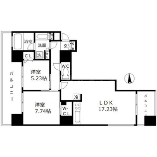 One Shinmachi【5階】の間取り