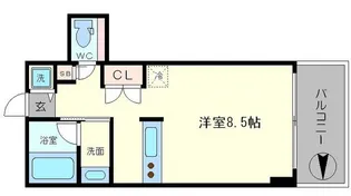 アーデンタワー南堀江【0703号室】の間取り