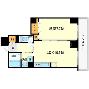 グランルージュ城東【9階】の間取り