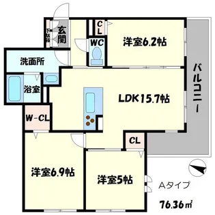 シャーメゾン桃李【2階】の間取り