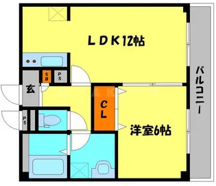 アンプルールフェール今津【1階】の間取り