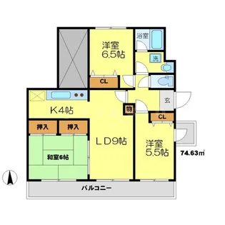 ハイツ桃山Ⅱ【4階】の間取り