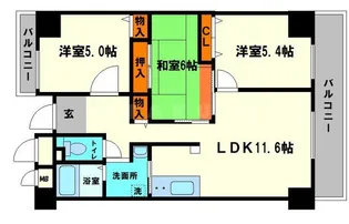 グランベール桃山台【4階】の間取り