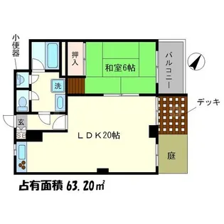 京都嵐山レックスマンション【1階】の間取り