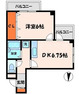 ハイツ中道【1階】の間取り