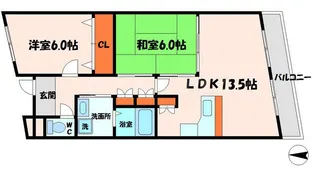 フリーディオ門真Ⅱ【2階】の間取り