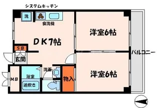 三幸ハイツ【1階】の間取り
