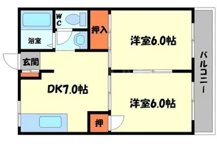 三幸ハイツ【1階】の間取り