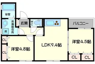 クリエオーレ本町【3階】の間取り