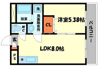 TAIHOレジデンス大日Ⅲ【2階】の間取り