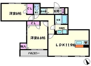 シャーメゾンほんまち【2階】の間取り
