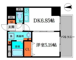 アーリーズ守口【5階】の間取り