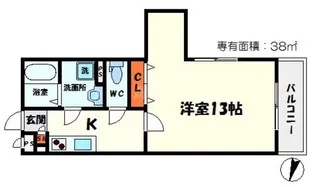 クリエオーレ八雲西町【2階】の間取り