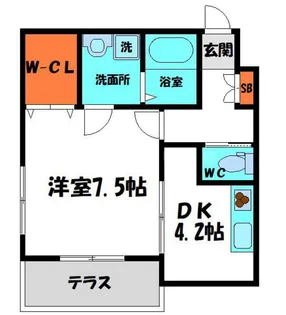 ボヌール菊水【1階】の間取り
