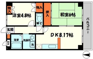 メゾンドフルール【6階】の間取り