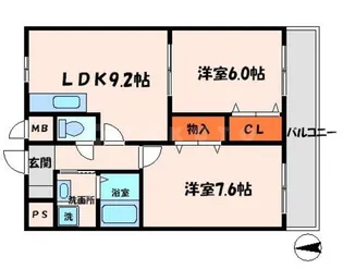 ロジュマン門真【8階】の間取り