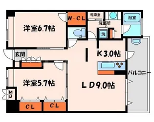 マリアルド【6階】の間取り