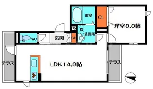 シャーメゾン高瀬18【1階】の間取り